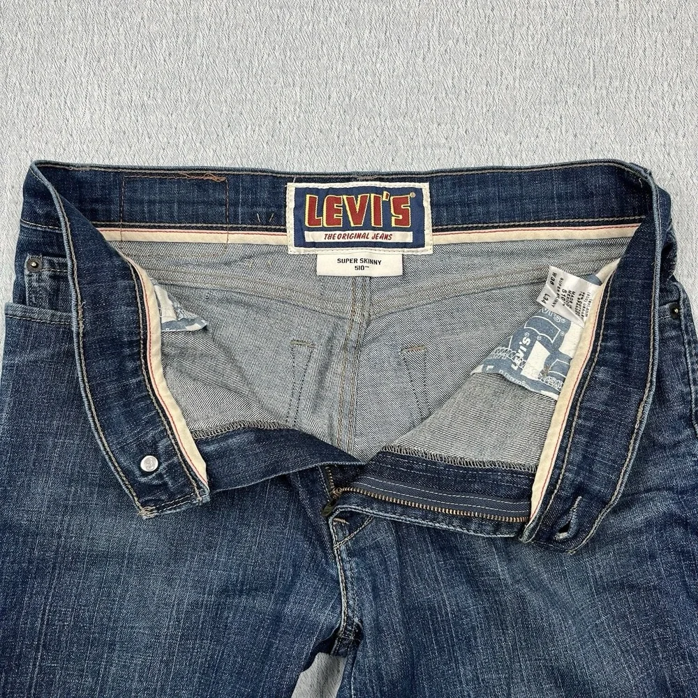 Levi's 510 Men's Blue Super Skinny Fit Red‎ Tab Denim Jeans Size 34 x 36